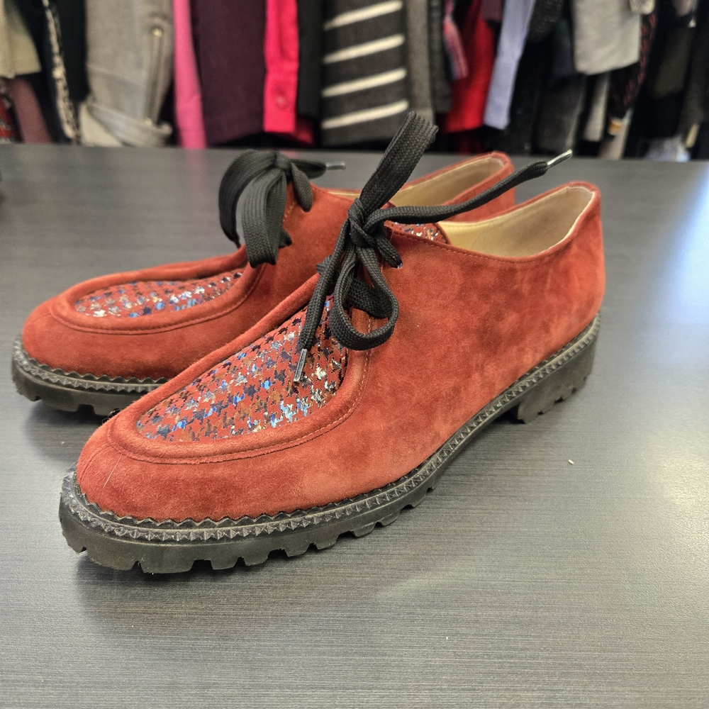 Brunate chic Rust Suede Lace-Up Loafers